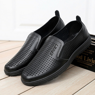 Vīriešu formālie apavi no eko ādas ar plakanu zoli un uzrakstu