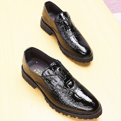 Vīriešu formālie apavi no mākslīgās ādas, noapaļots modelis