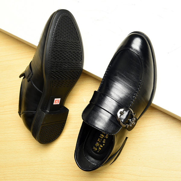 Vīriešu formālie apavi no eko ādas ar metāla sprādzi