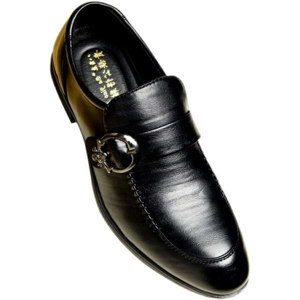 Vīriešu formālie apavi no eko ādas ar metāla sprādzi