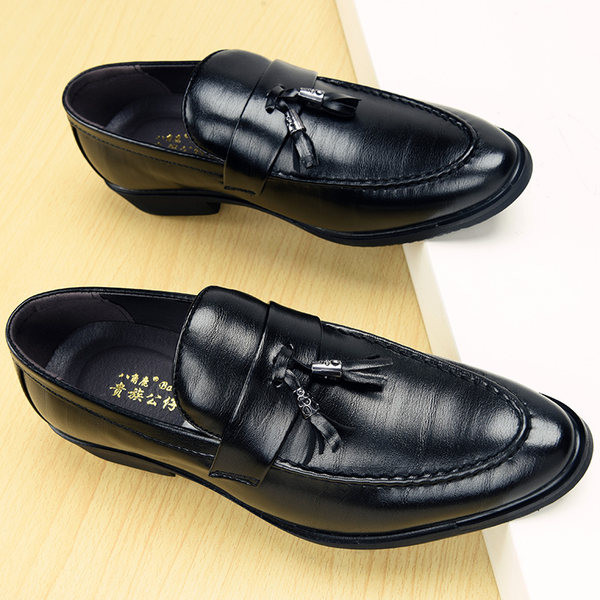 Vīriešu formāli mākslīgās ādas apavi ar pušķiem