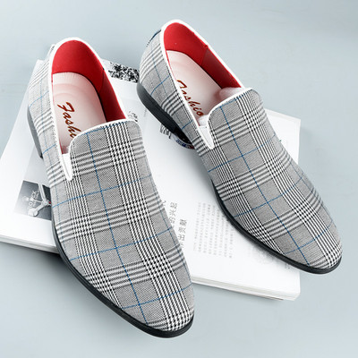 Men`s formal textile rounded shoes