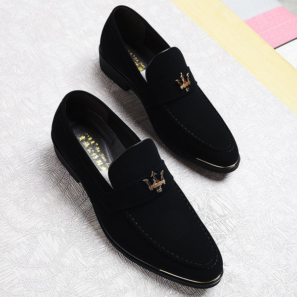 Naujo modelio proginiai batai iš eko zomšos su metaliniu elementu vyrams