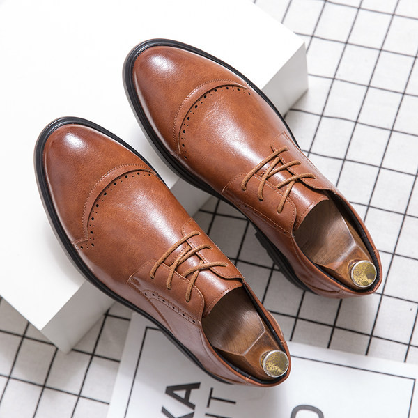 Eleganti vīriešu mākslīgās ādas apavi ar šņorēm