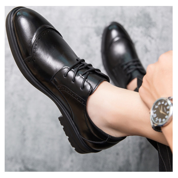 Eleganti vīriešu mākslīgās ādas apavi ar šņorēm