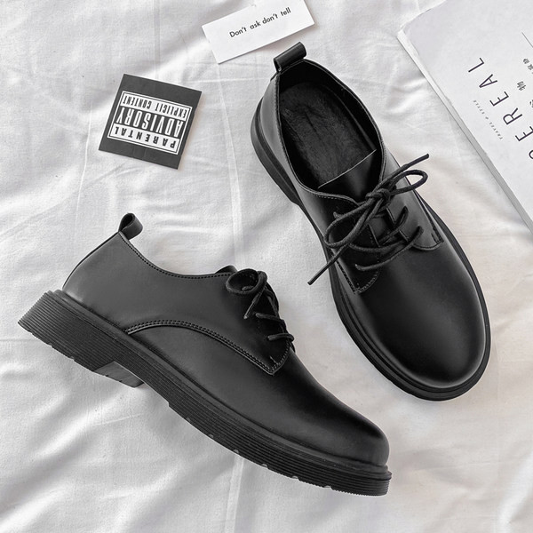 Μοντέρνα αντρικά επίσημα παπούτσια στρογγυλεμένο μοντέλο με κορδόνια