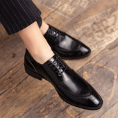 Férfi elegáns műbőr cipő fűzővel - nagy méretben