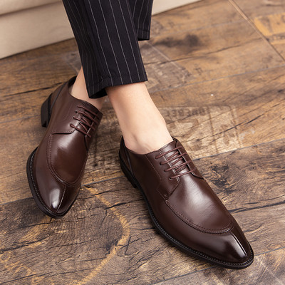 Férfi elegáns műbőr cipő fűzővel - nagy méretben