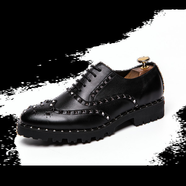 Meeste pidulikud kingad ökonahast, metallist neetide ja paeltega