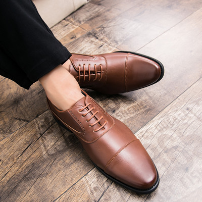 Meeste terava otsaga kunstnahast paeltega pidulikud kingad