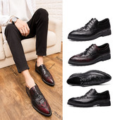 Férfi cipő hegyes modell műbőrből, fűzős