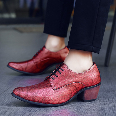 Férfi bőrcipő Brit stílusú, sarokkal