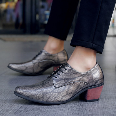 Férfi bőrcipő Brit stílusú, sarokkal