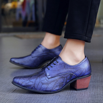 Férfi bőrcipő Brit stílusú, sarokkal