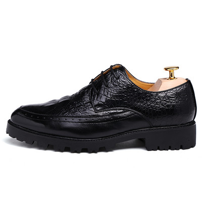 Vīriešu formāli krokodilādas apavi ar šņorēm
