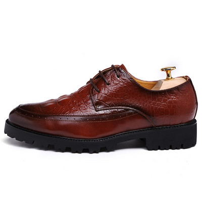 Vīriešu formāli krokodilādas apavi ar šņorēm