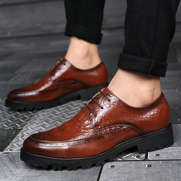 Vīriešu formāli krokodilādas apavi ar šņorēm