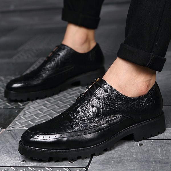 Vīriešu formāli krokodilādas apavi ar šņorēm
