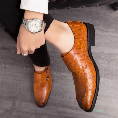 Mūsdienīgi formāli vīriešu apavi ar sprādzi - melni un brūni