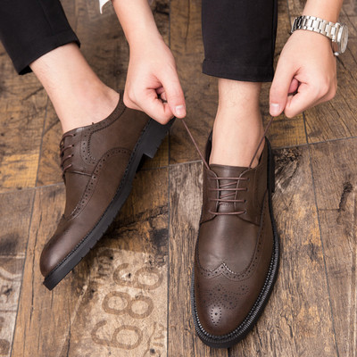 Nahast meeste pidulikud kingad - teravatipuline mudel