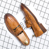 Férfi bőr cipő fém elemmel