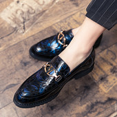 Metallist kaunistusega meeste kingade teritatud mudel