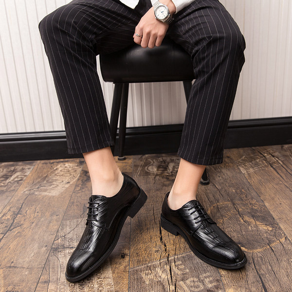 Retro modell férfi formális cipő eko bőrből