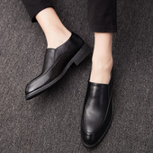 Ανδρικά παπούτσια από οικολογικό δέρμα - απλό μοντέλο