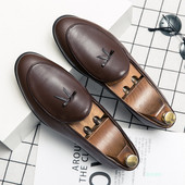 Uus metallkaunistustega nahast pidulike kingade mudel