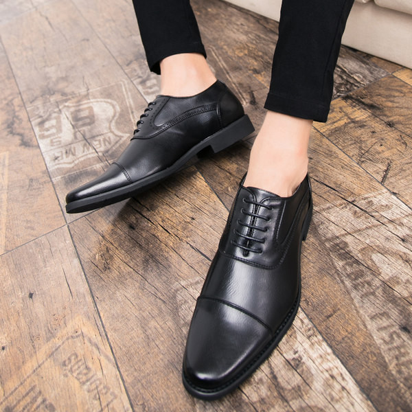Eko bőrből készült férfi formális cipő fűzős sima modellel