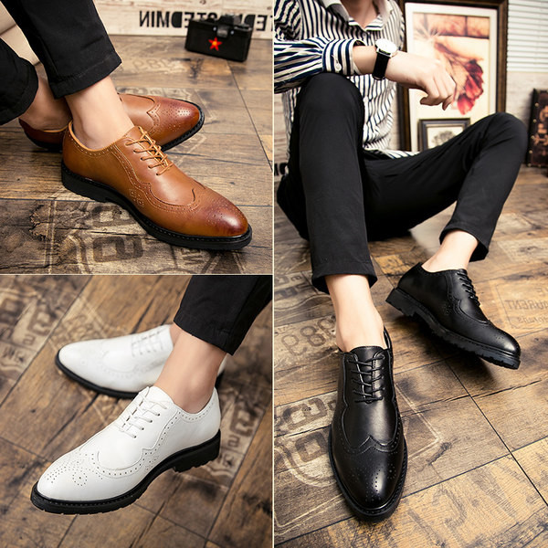 Vīriešu smailas elpojošas kurpes ar mākslīgās ādas šņorēm