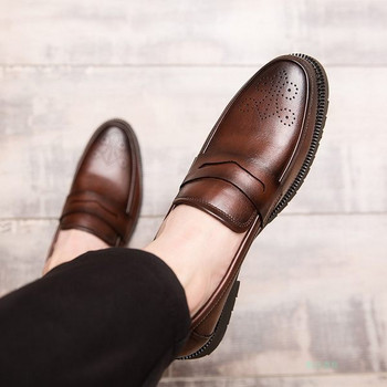 Нов модел мъжки обувки от изкуствена кожа -заострен модел