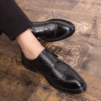 Ανδρικά επίσημα έκο δερμάτινα παπούτσια με μοντέλο με κορδόνια