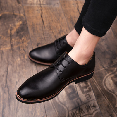 Ανδρικά επίσημα έκο δερμάτινα παπούτσια με μοντέλο με κορδόνια