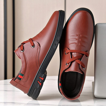 Мъжки обувки от еко кожа с връзки-в два цвята
