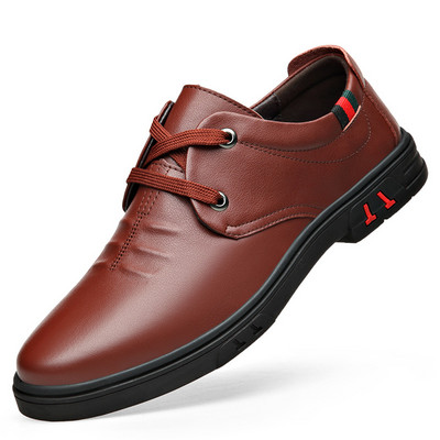 Ανδρικά παπούτσια από οικολογικό δέρμα με κορδόνια - σε δύο χρώματα