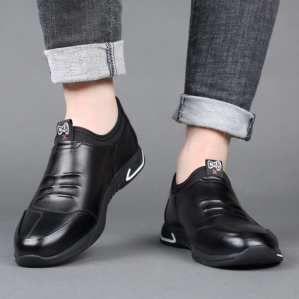 Μοντέρνα έκο δερμάτινα παπούτσια σε δύο χρώματα - για άνδρες