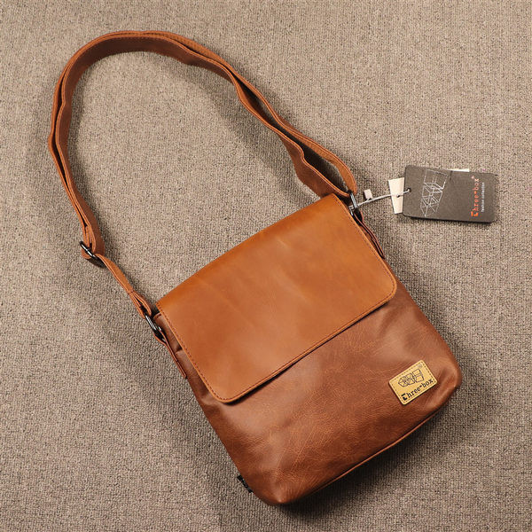 Modern férfi műbőr táska fém rögzítéssel