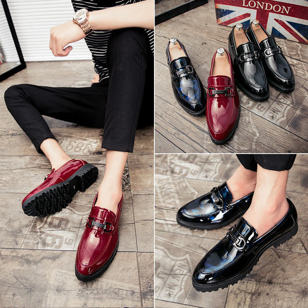 Moodsad tutidega lakknahast kingad meestele