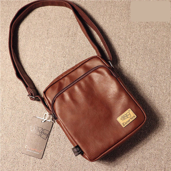 Vīriešu mākslīgās ādas soma ar garu rokturi