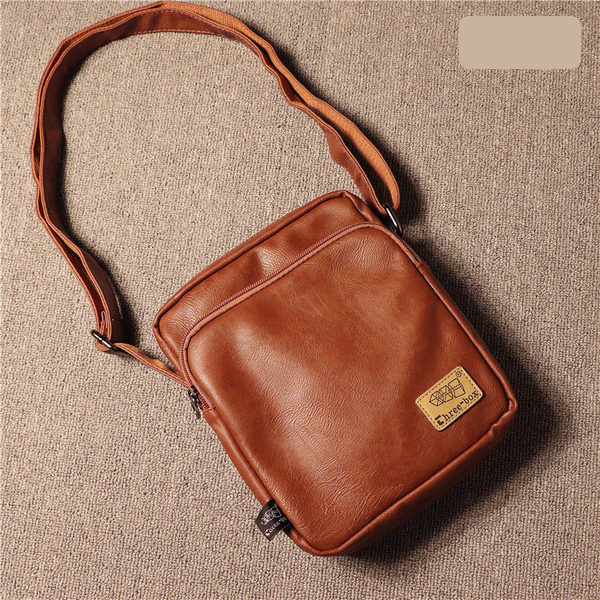 Vīriešu mākslīgās ādas soma ar garu rokturi