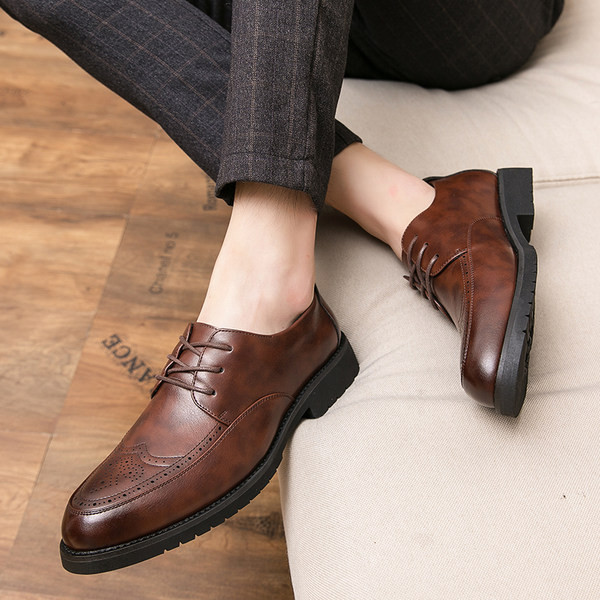 Smaila modeļa vīriešu ādas apavi ar šņorēm