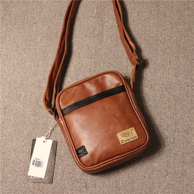 Eko bőrből készült modern férfi táska hosszú füllel