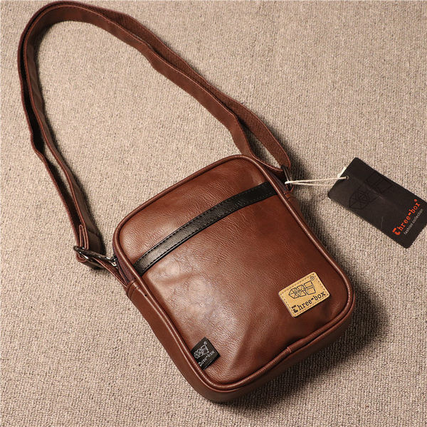 Eko bőrből készült modern férfi táska hosszú füllel