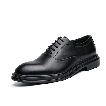 Официални мъжки обувки с връзки - заострен  модел