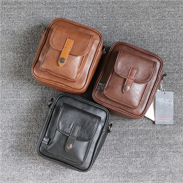 Ikdienas mini soma ar metāla pogu vīriešiem