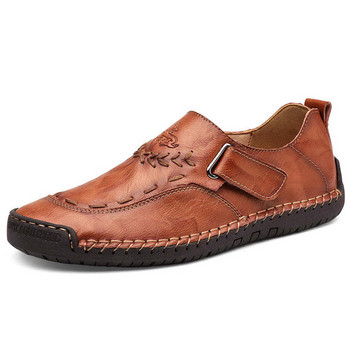 Мъжки стилни обувки от еко кожа с велкро лепенка