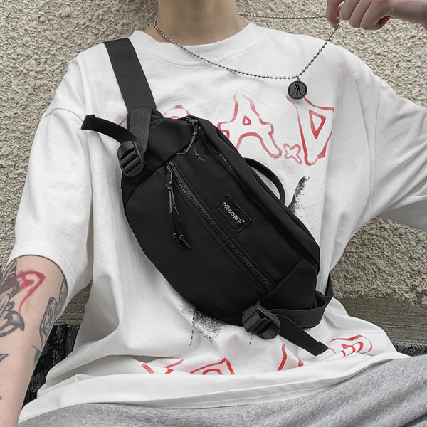 Meeste punk tekstiilist kott vööle või õlale