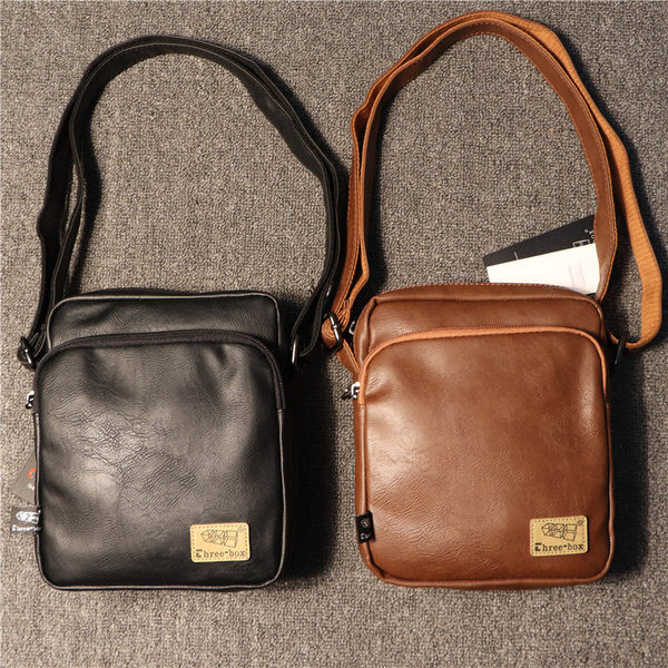 Jauna modeļa vīriešu soma no eko ādas pār plecu