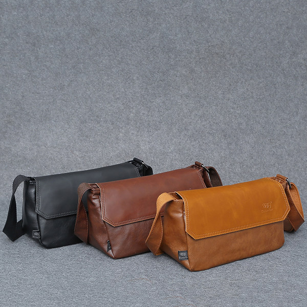 Ανδρική έκο δερμάτινη τσάντα με μακρά ρυθμιζόμενη λαβή